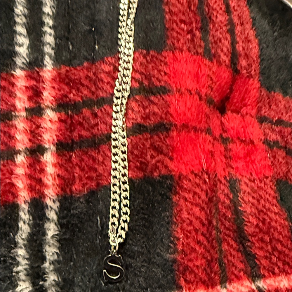 Silver Chain Necklace with S Pendant